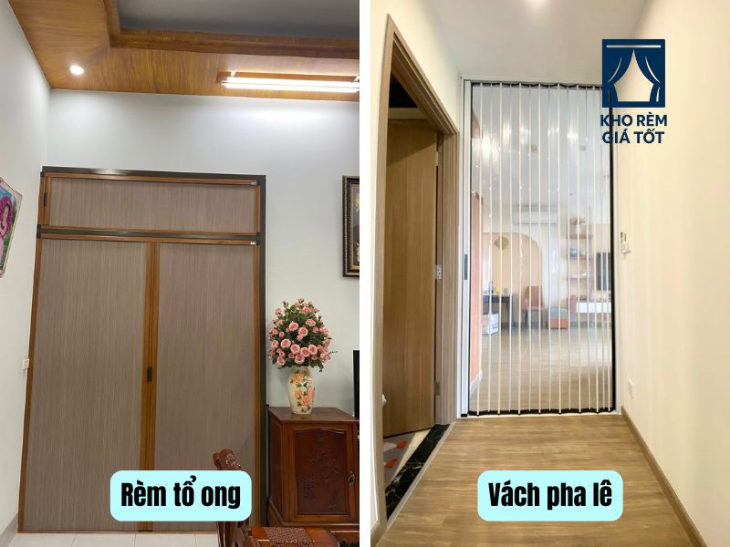 so sánh vách pha lê và rèm tổ ong kho rèm giá tốt