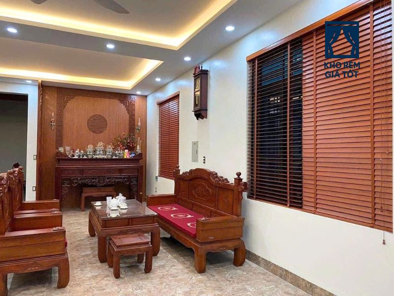 mẫu rèm sáo gỗ đẹp cho phòng khách